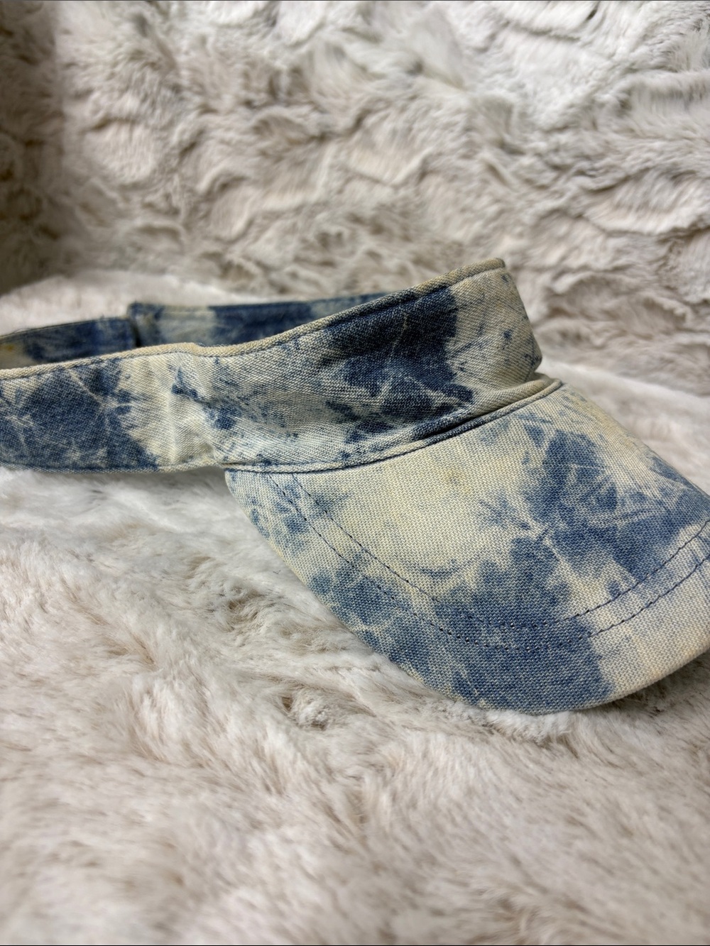 Tie-Dye Blue and Cream Visor Hat - Women's Sun Visor